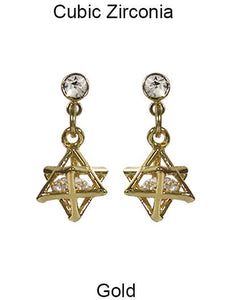 Cubic Zirconia Star Drop Dangle & Drop Post earring