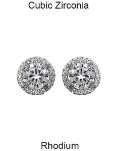 Cubic Zirconia Paved  Post earring