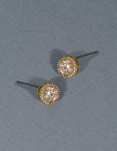 Cubic Zirconia Paved  Post earring