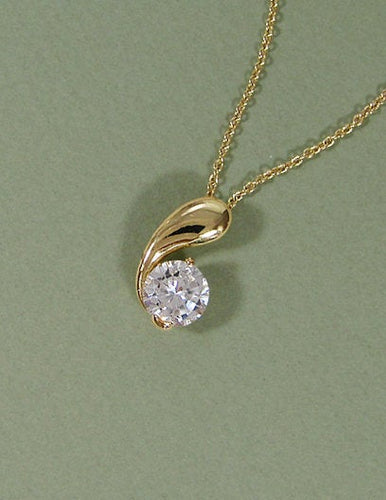 Cubic Zirconia Necklace 18 inch plus 3 inch extension
