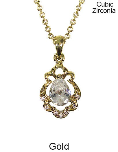 Cubic Zirconia Necklace 18 inch plus 3 inch extension