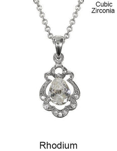 Cubic Zirconia Necklace 18 inch plus 3 inch extension