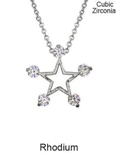 Load image into Gallery viewer, Cubic Zirconia Star Necklace 18 inch plus 3 inch extension