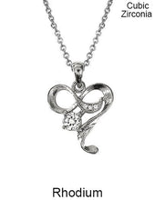 Load image into Gallery viewer, Cubic Zirconia Heart  Necklace 18 inch plus 3 inch extension