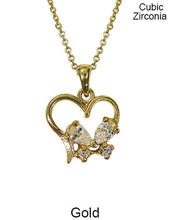 Load image into Gallery viewer, Cubic Zirconia Heart Necklace 18 inch plus 3 inch extension