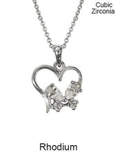 Load image into Gallery viewer, Cubic Zirconia Heart Necklace 18 inch plus 3 inch extension