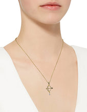 Load image into Gallery viewer, Cubic Zirconia Arrow an Bow Necklace 18 inch plus 3 inch extension