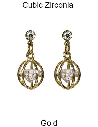 Cubic Zirconia Tear Drop Dangle & Drop Post earring