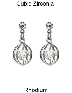 Cubic Zirconia Tear Drop Dangle & Drop Post earring