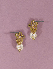 Load image into Gallery viewer, Cubic Zirconia Flower Drop Dangle &amp; Drop Post earring