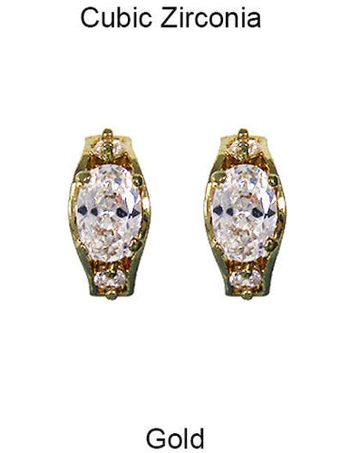 Cubic Zirconia Paved  Post earring
