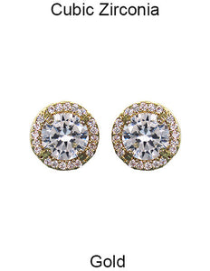 Cubic Zirconia Paved  Post earring