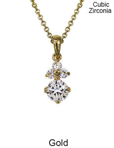 Cubic Zirconia Necklace 18 inch plus 3 inch extension