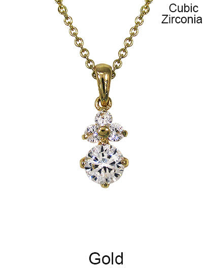 Cubic Zirconia Necklace 18 inch plus 3 inch extension