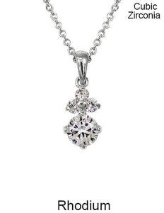 Cubic Zirconia Necklace 18 inch plus 3 inch extension