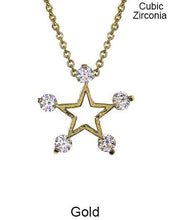 Load image into Gallery viewer, Cubic Zirconia Star Necklace 18 inch plus 3 inch extension