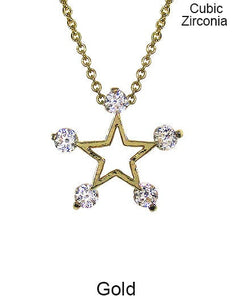 Cubic Zirconia Star Necklace 18 inch plus 3 inch extension