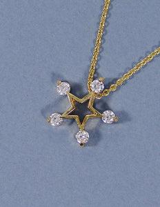 Cubic Zirconia Star Necklace 18 inch plus 3 inch extension