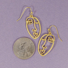 Load image into Gallery viewer, Mini Picasso Face Design Drop Dangle Hook Earrings-Small Size