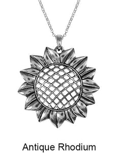 Sunflower 6 Times Magnifier Magnifying Glass Top Sliding Magnet Pendant Necklace, 30 inch plus 3 inch