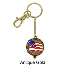 Load image into Gallery viewer, American Flag  6 Times Magnifier Magnifying Glass Top Sliding Magnet Pendant Key Chain