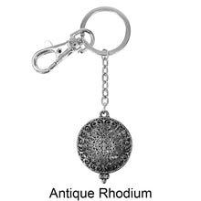 Load image into Gallery viewer, Byzantine Filigree 6 Times Magnifier Magnifying Glass Sliding Top Magnet Pendant Key Chain