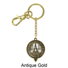 Load image into Gallery viewer, Eiffel Tower  6 Times Magnifier Magnifying Glass Top Sliding Magnet Pendant Key Chain