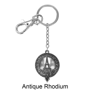 Eiffel Tower  6 Times Magnifier Magnifying Glass Top Sliding Magnet Pendant Key Chain