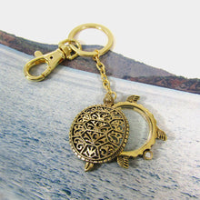 Load image into Gallery viewer, Turtle 6 Times Magnifier Magnifying Glass Top Sliding Magnet Pendant Key Chain