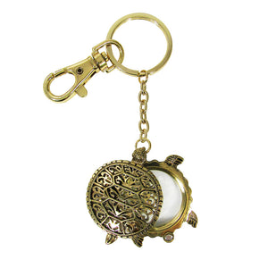 Turtle 6 Times Magnifier Magnifying Glass Top Sliding Magnet Pendant Key Chain