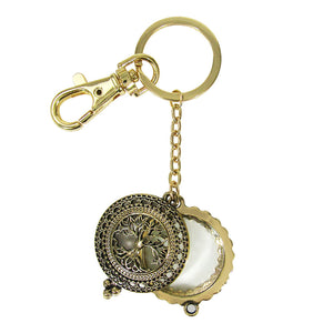 Tree of Life 6 Times Magnifier Magnifying Glass Top Sliding Magnet Pendant Key Chain