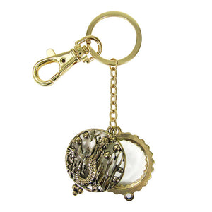 Mermaid 6 Times Magnifier Magnifying Glass Top Sliding Magnet Pendant Key Chain