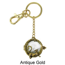 Load image into Gallery viewer, Cat &amp; Mouse 6 Times Magnifier Magnifying Glass Top Sliding Magnet Pendant Key Chain