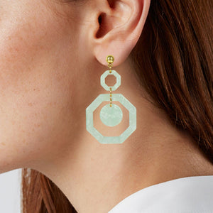 Acetate Resin Geometric Dangle Post Earrings