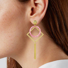 Load image into Gallery viewer, Acetate Resin Geometric Dangle Post Earring