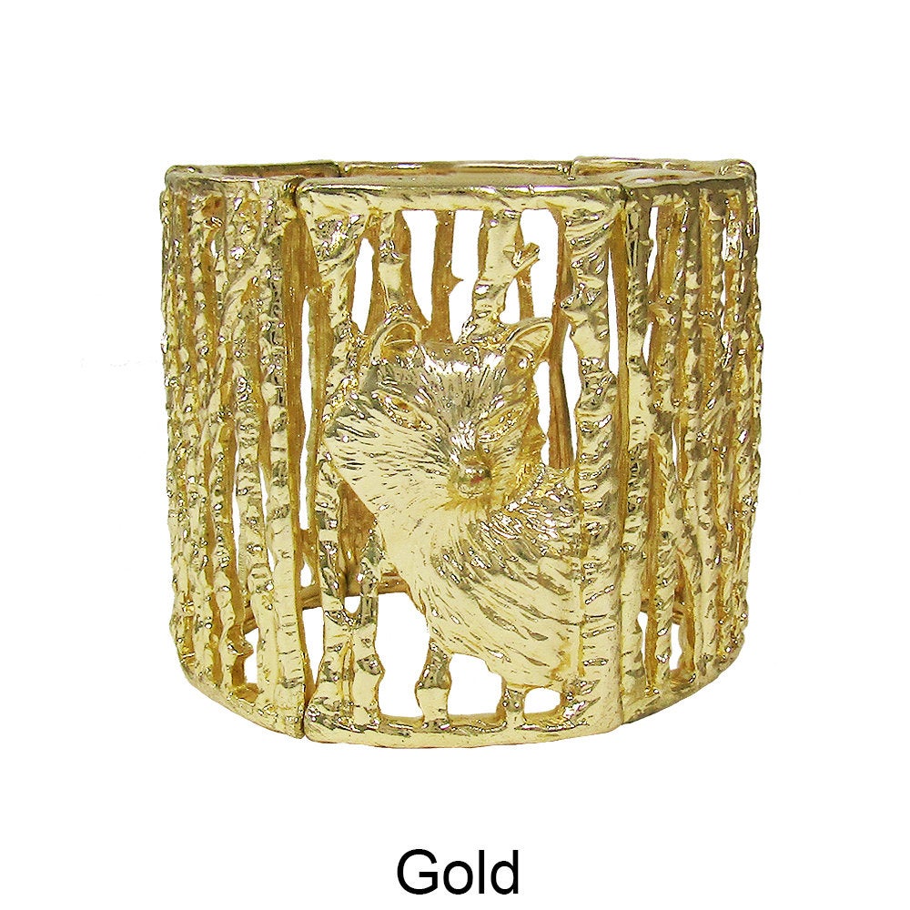 A Fox in the Forest Casting Stretchable Bangle Bracelet