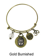 Load image into Gallery viewer, Buddha Face Buddhism Charm Wired Cuff Bracelet