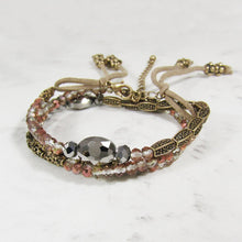 Load image into Gallery viewer, 3 Lines Multi Stones Beads Stretchable Bracelet