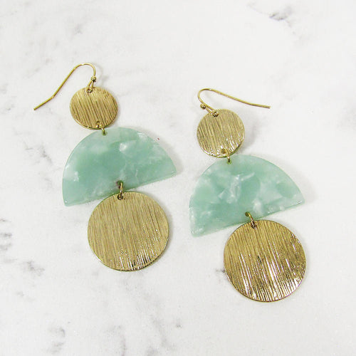 Acetate Resin Geometric Drop Hook Earrings