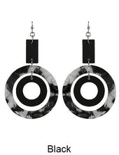 Load image into Gallery viewer, Geometric Wood Acetate Dangle Hook Earrings