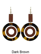 Load image into Gallery viewer, Geometric Wood Acetate Dangle Hook Earrings