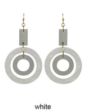 Load image into Gallery viewer, Geometric Wood Acetate Dangle Hook Earrings