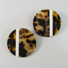 Load image into Gallery viewer, Acetate Resin Round Stripe Post Earrings