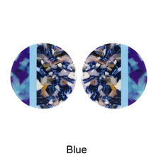 Load image into Gallery viewer, Acetate Resin Round Stripe Post Earrings