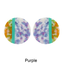 Load image into Gallery viewer, Acetate Resin Round Stripe Post Earrings