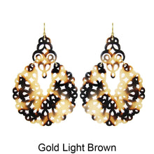 Load image into Gallery viewer, Acetate Resin Floral Filigree Dangle Post Earrings