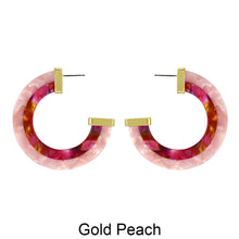 Load image into Gallery viewer, Acetate Resin Two Colors Circle Post Earrings