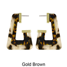Load image into Gallery viewer, Acetate Resin Two Colors Rhombus Post Earrings