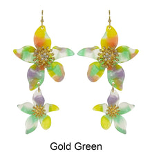 Load image into Gallery viewer, Acetate Resin Flower Dangle Hook Earrings