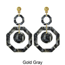 Load image into Gallery viewer, Acetate Resin Geometric Dangle Post Earrings